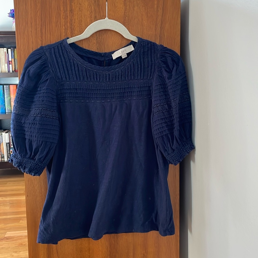 Loft Navy lace top